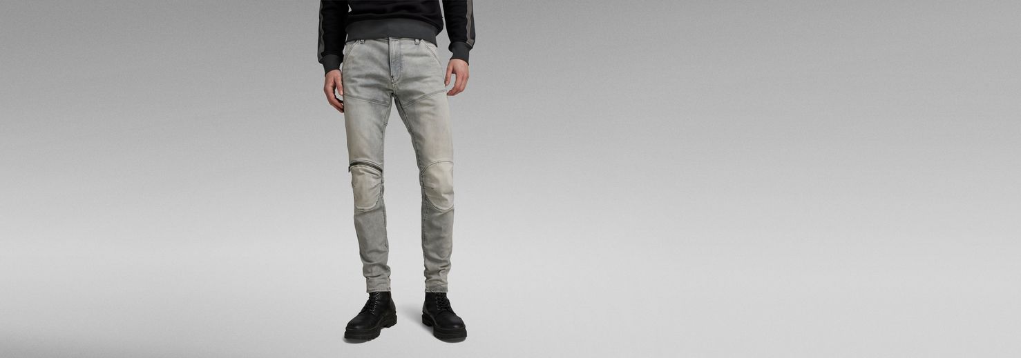 5620 3D Zip Knee Skinny Jeans | グレー | G-Star RAW® JP